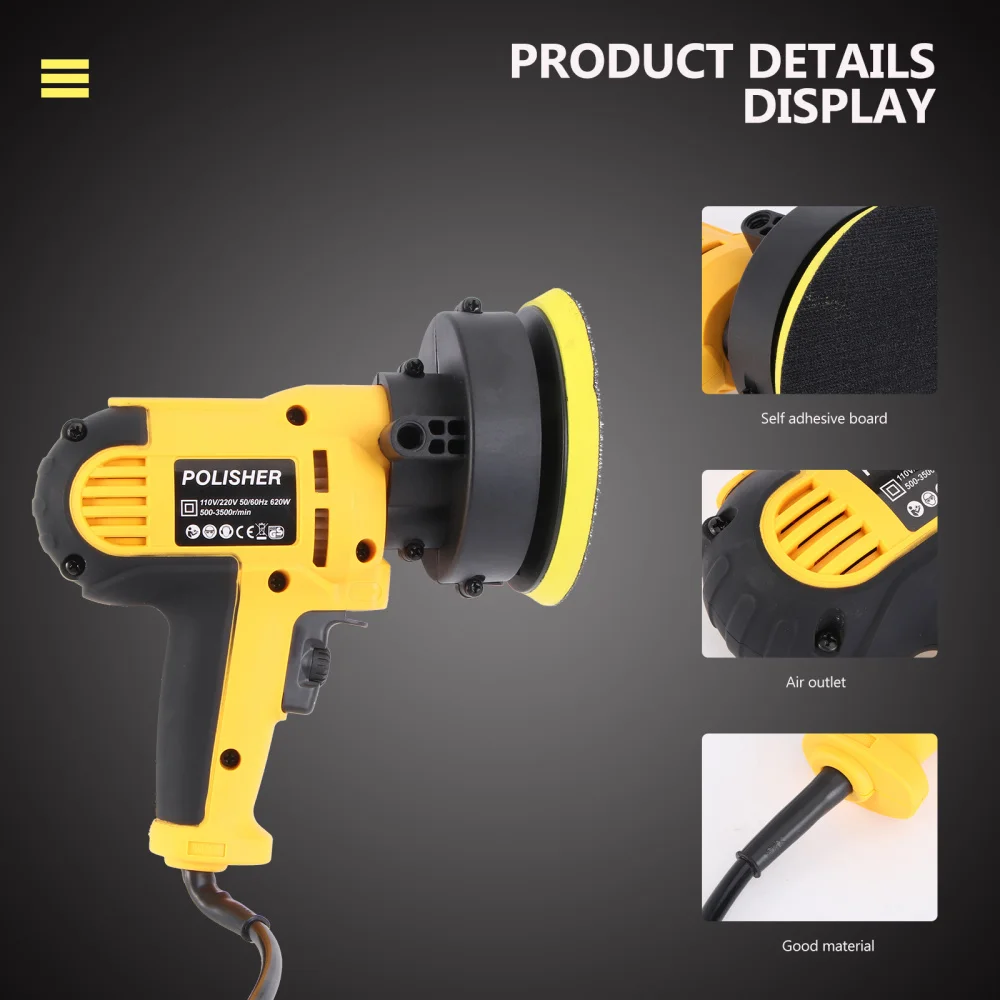 

Vertical Car Waxing Machine Electric Polisher Handheld Automotive Waxer Kit with Plug