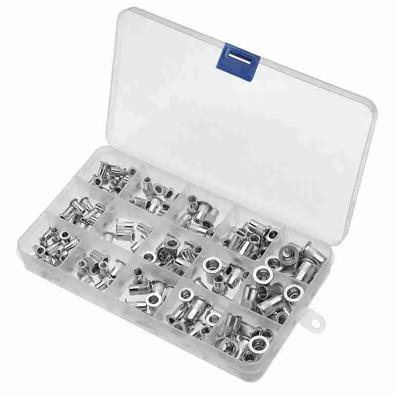 

Rivet Nut 150pcs M3 M6 M8 Aluminum Rivet Nut Threaded Fasteners Nuts Insert Hardware Nut Kit U6O2