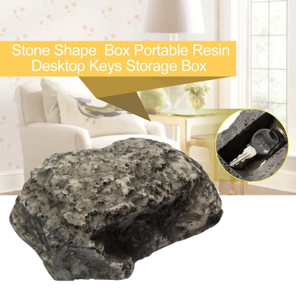 

Stone Shape Security Safe Storage Box Portable Small Size Resin Desktop Keys Storage Box Organizer Cash Box Dictionary Key Rock