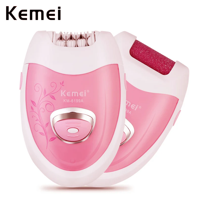 Kemei Lady электрический эпилятор 2 в 1 зажимное колесо розовый для женщин удаление