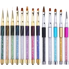 Акриловая кисть Стразы для дизайна ногтей, резьба, УФ-гель для наращивания, кисть для рисования, линии, искусственная ручка для ногтей, инструменты для маникюра