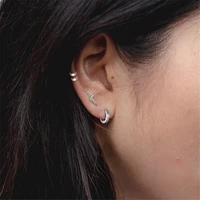 personality unisex fashion silver plated stud earring cz crystal lightning stud earring for women anti allergy wedding jewelry