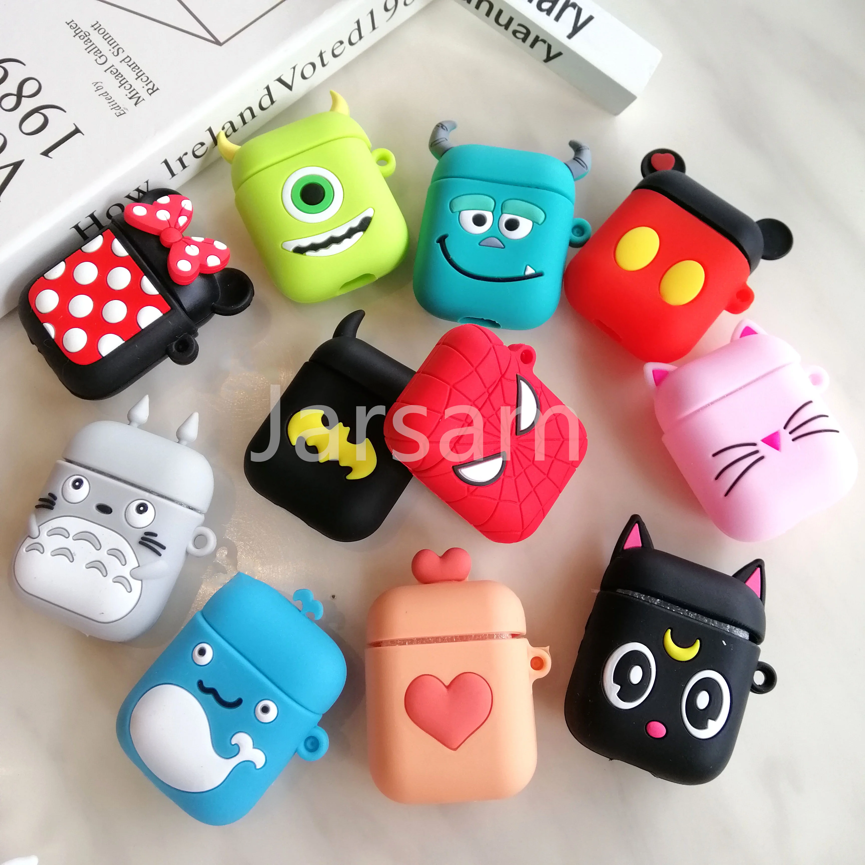 For Airpods Case Silicone Stitch Cartoon Cover for Apple Air pods Cute Earphone 3D Headphone case Earpods Accessories | Электроника