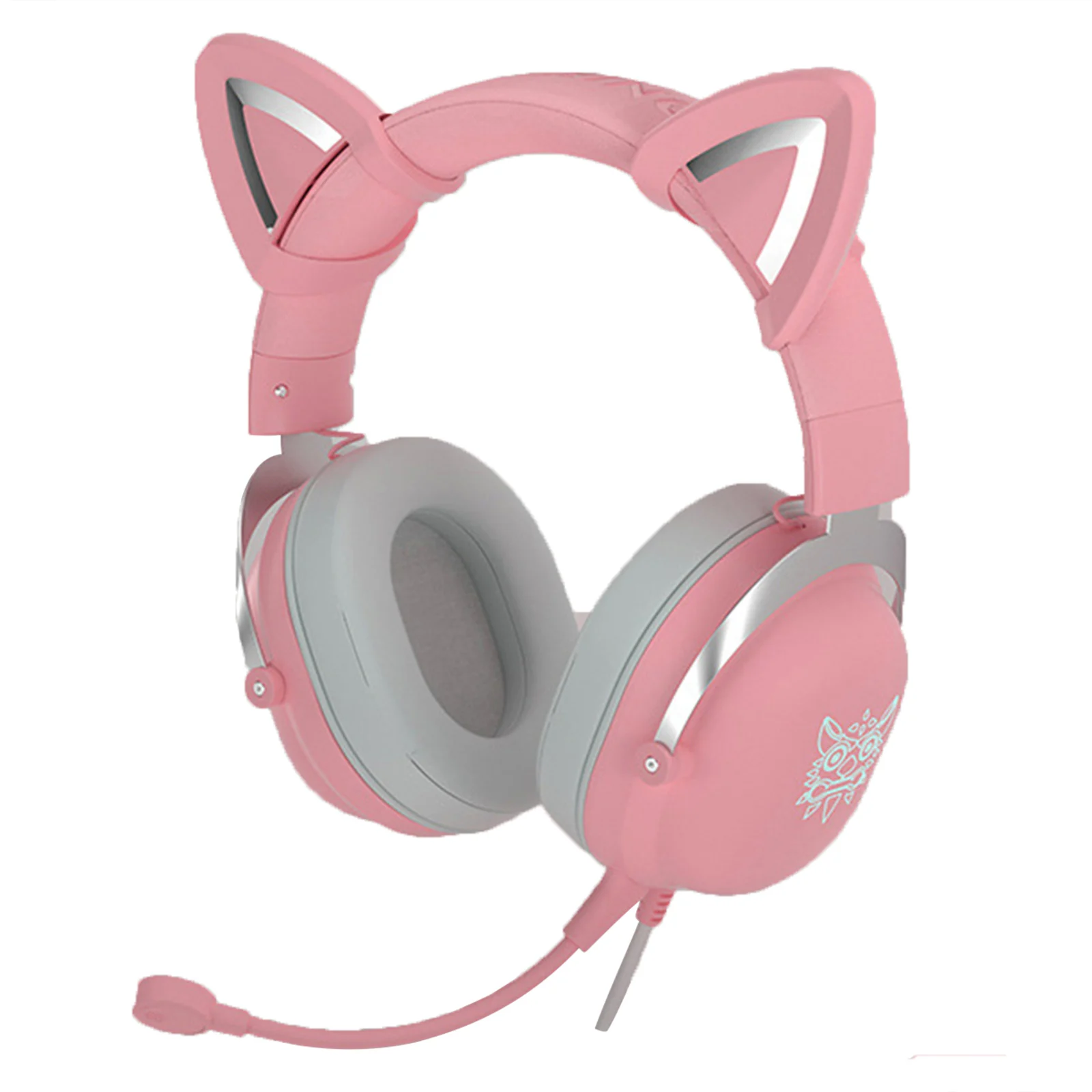 

ONIKUMA X11 Gaming Headset With Removable Cat Ears For PS4 Switch PC Noise Cancelling Over Ear Headphone With Mic RGB Light Pink
