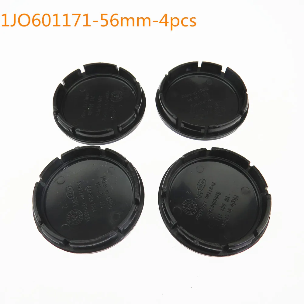 

SCJYRXS Qty4 56mm Black Car Wheel Center Cap Hub Caps For Passat Eos Beetle Tiguan Rabbit Golf 2003-2010 1J0601171 1J0 601 171