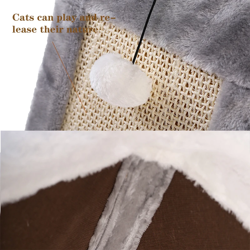 Забавные полочки для скалолазания кошачий домик Закрытая деревянная Когтеточка