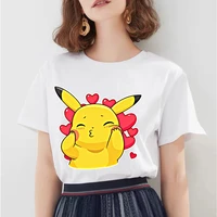 pokemon t shirt pikachu clothes summer women casual top print short sleeve cartoon kawaii anime fashio aesthetic tee shirt femme