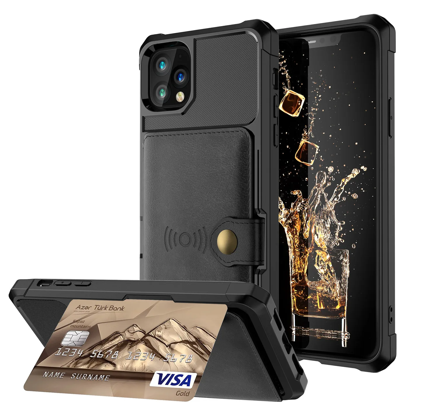 

Luxury PU Leather Wallet Case for iPhone 13 12 Pro Max iPhone 12/13Mini Cases Wallet Flip Cover Buckle f