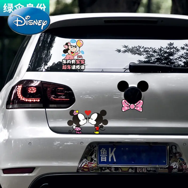 

Disney Cute Cartoon Mickey Mouse Minnie Personality Creative Car Stickers Cover Scratches Body Decoration Stickers
