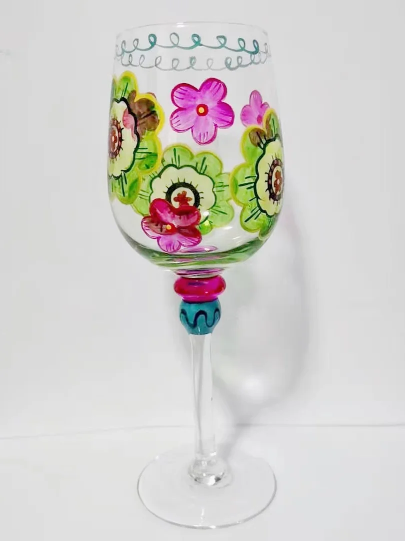 

Fashion Creative Handmade Stained Wine Glass Goblet Champagne Cup Crystal Cocktail Bar Party Home Drinkware Halloween Gifts