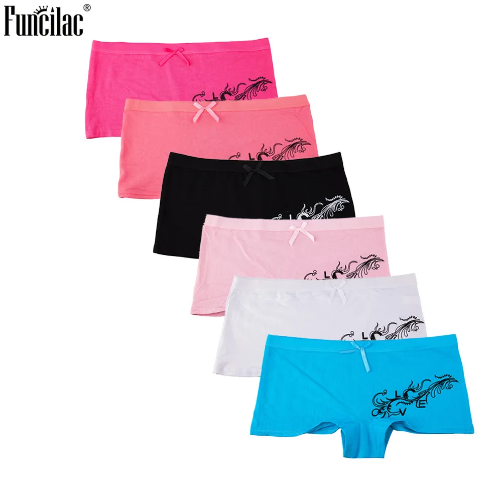 FUNCILAC сексуальные хлопчатобумажные трусы боксеры нижнее белье для женщин с