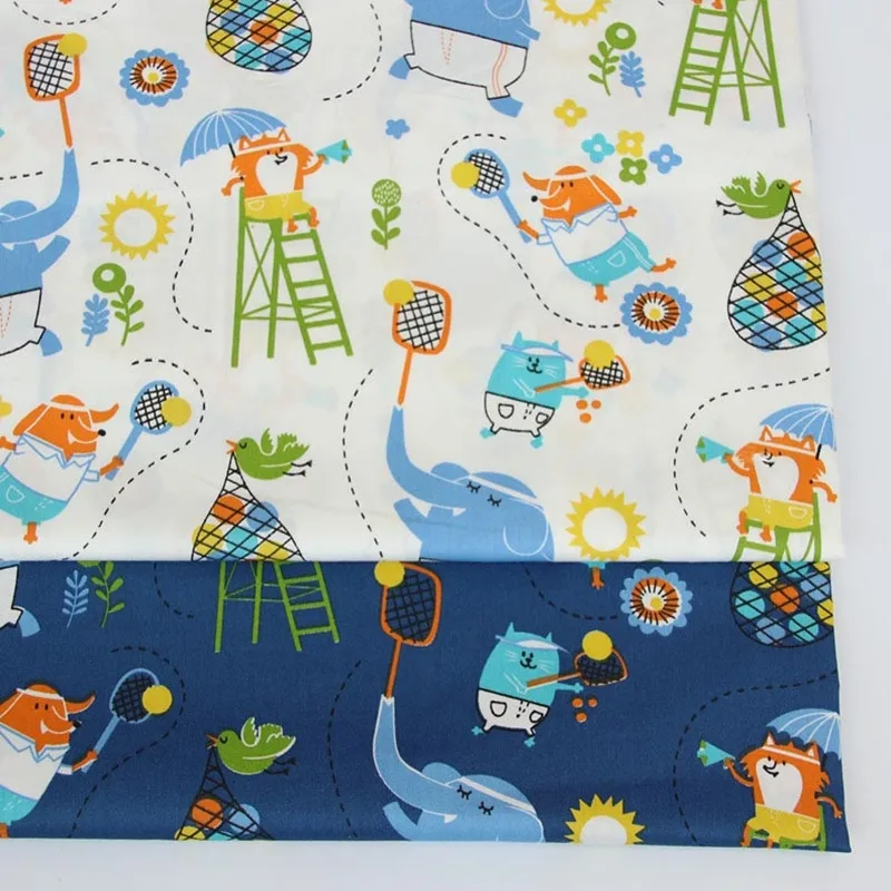 100% хлопчатобумажная саржевая ткань мультяшное животное одежда сделай сам платье