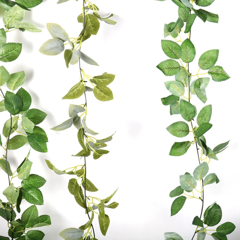 

155cm Artificial Plants Eucalyptus Garland Rose Rattan Leaves string Fake Plants Home Decor Vines wreath Vertical Garden decor