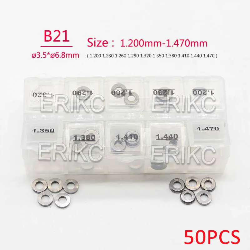 

B21 Common Rail дизельные форсунки Регулировочные прокладки B21 Комплекты прокладок шайбы форсунки Размер 1,15-1,82 мм для форсунки распылителя DENSO