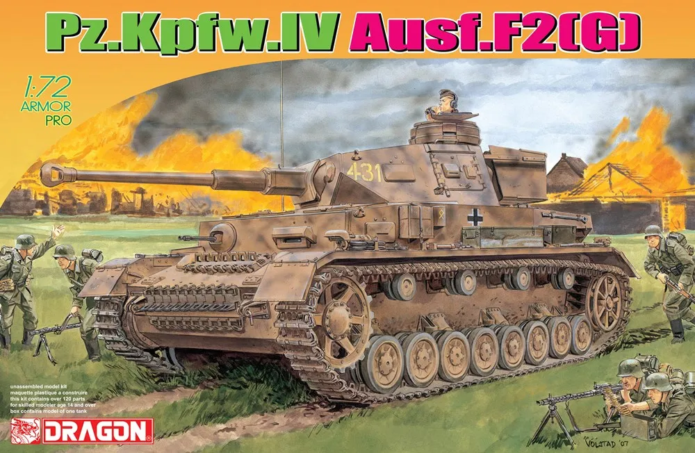 Бак DRAGON 7359 1/72 Pz.Kpfw.IV Ausf.F2(G) детская игрушка пластиковая сборка набор для