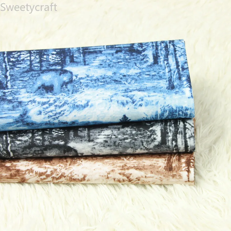 

110x45cm Nordic wind landscape Print Fabric tissus telas Thin Cotton Fabric By Yard Tecido Handmade Sewing patchwork Accessories