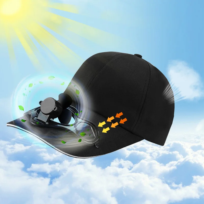 

5 Colors Summer Solar Powered Hat With Fan Sun Hat Sunscreen Lotion Baseball Hat Sun Visor Cap Casual Unisex Fashion