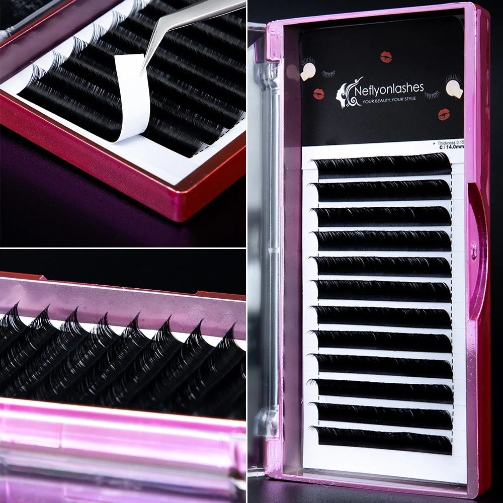 Neflyonlashes Индивидуальные ресницы для наращивания накладные профессиональные из