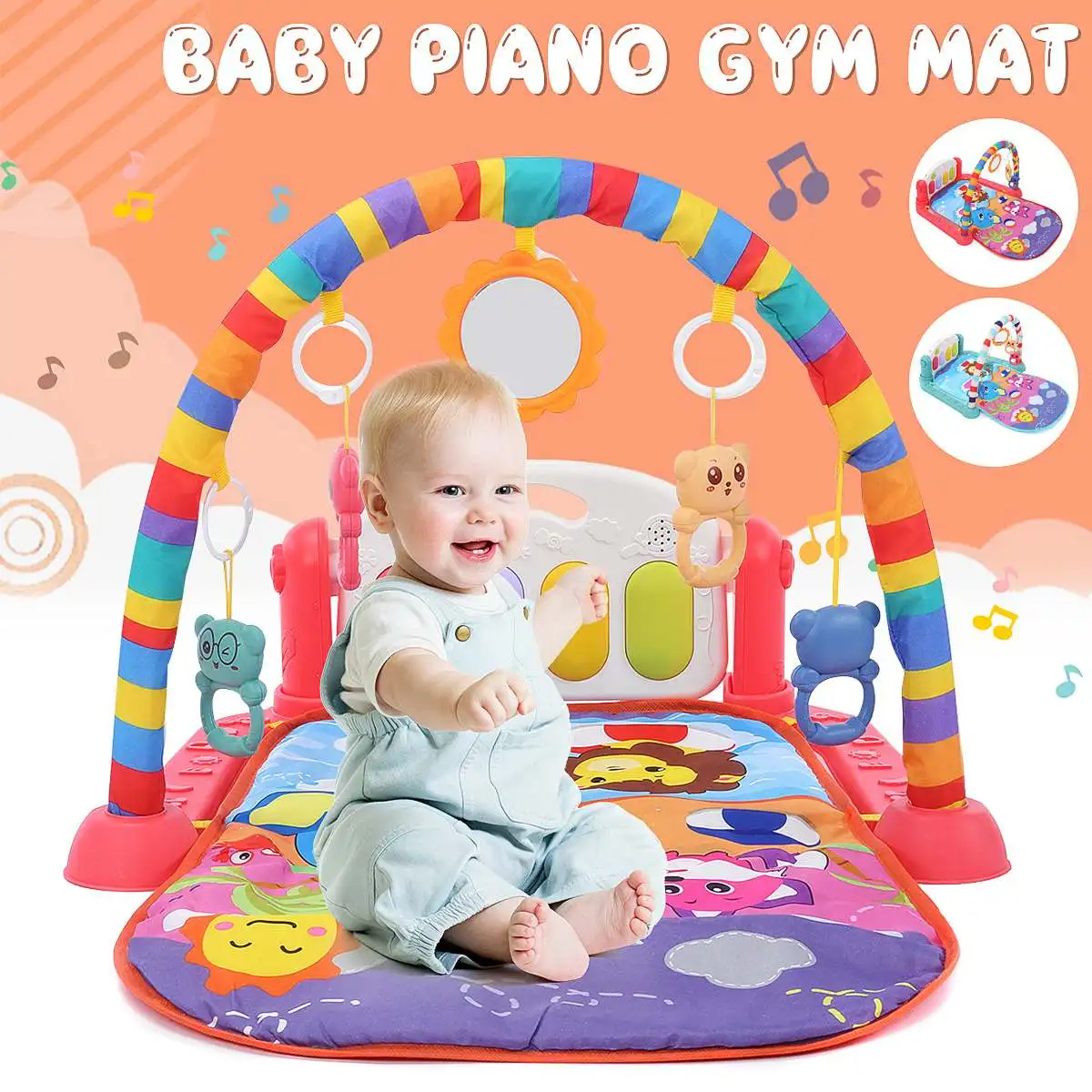 

Baby Activity Gym Children's Play Mat 0-12 Months Developing Carpet Soft Rattles Musical Toys Activity Rug For Babies Games