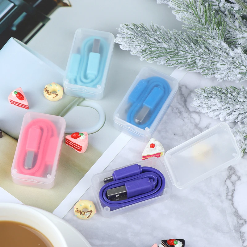 Мини короткий USB кабель для зарядки Micro 20 см плоский карамельный цвет и