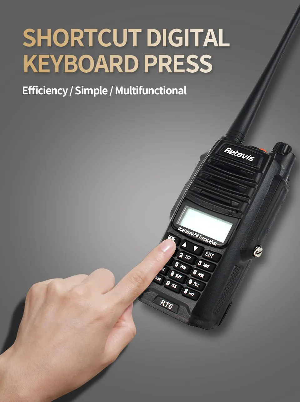 Retevis RT6 Водонепроницаемая рация IP67 5 Вт 128CH Двухдиапазонная VHF UHF радио VOX FM lcd дисплей портативная Walk Talk рация