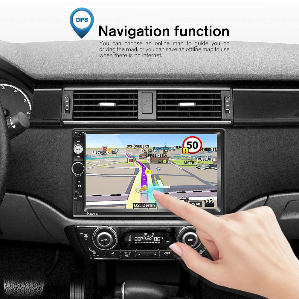 Автомагнитола Podofo 2DIN Android GPS стерео 7 '' Bluetooth Wi Fi FM радио приемник поддержка