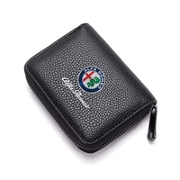 for alfa romeo car leather rfid blocking credit card holder men business card case female zipper organizer purse card bag