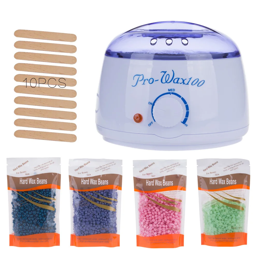 

Wax For Depilation 10 Kinds Electric Hair Removal Set Wax Melter Machine Heater Wax Beans 10pcs Wood Stickers Waxing SPA Wax Pot