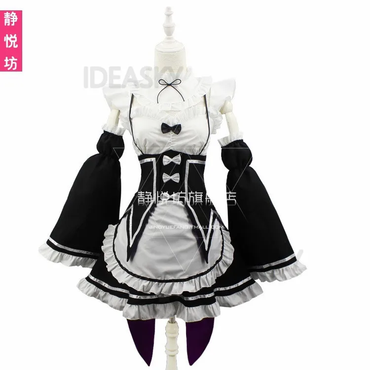 Костюм для косплея ОЗУ Рем из аниме Re:zero Kara Hajimeru Isekai Seikatsu черная синяя красная