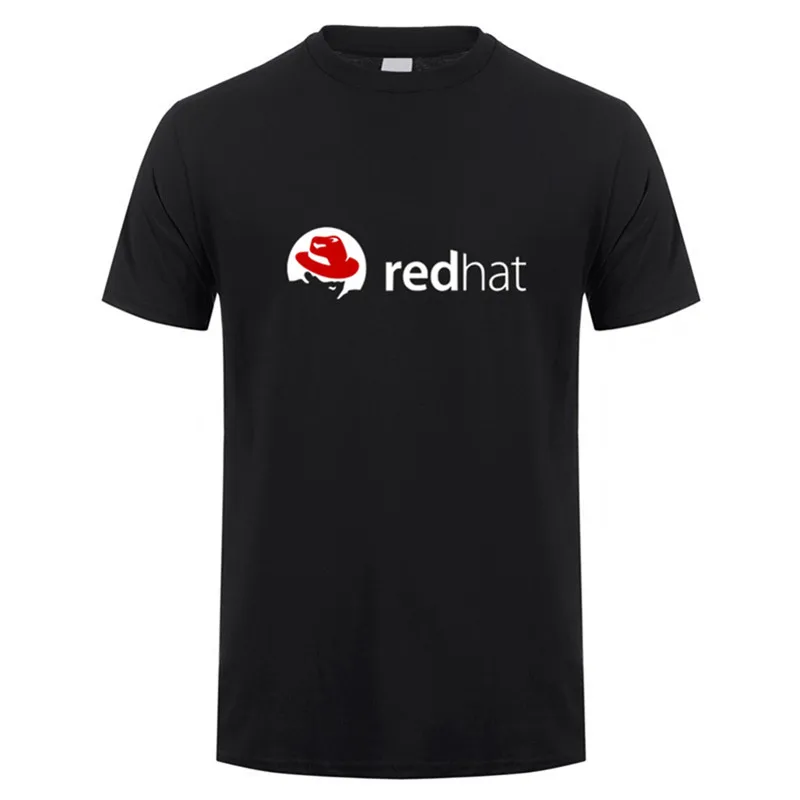 Футболка Red Hat Linux летняя Мужская хлопковая футболка с круглым вырезом и коротким