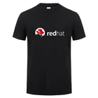 Футболка Red Hat Linux, летняя Мужская хлопковая футболка с круглым вырезом и коротким рукавом