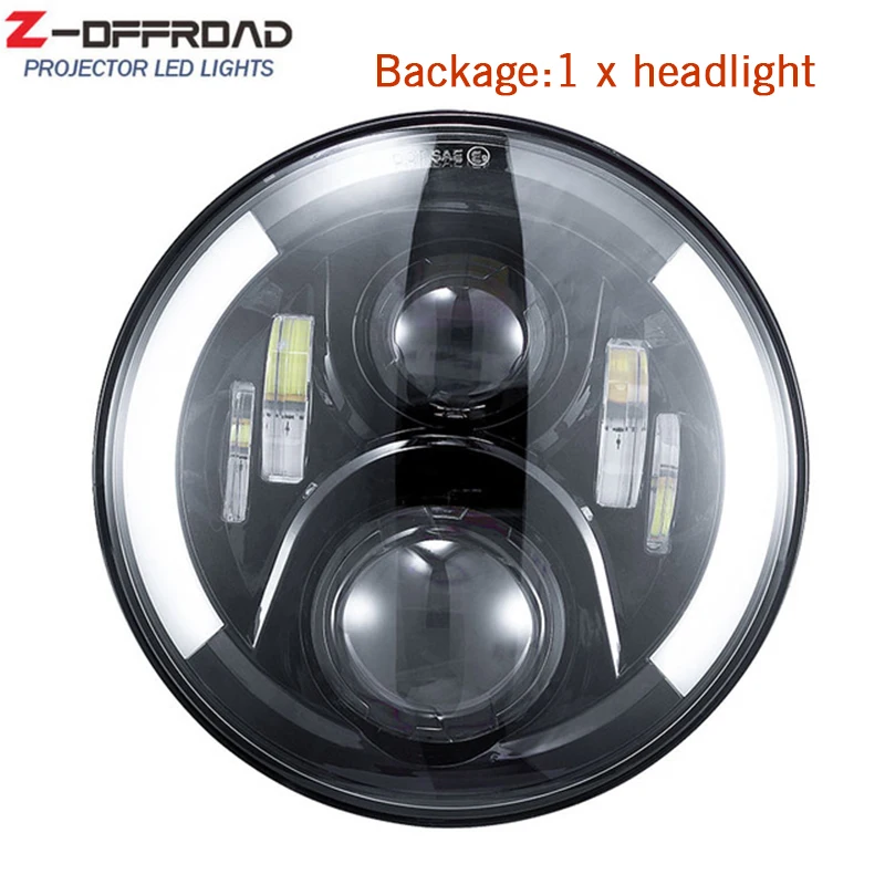E-1xheadlight 2xFor Lada 4x4 urban Нива УАЗ suzuki samurai 7 дюймовый светодиодный фар с Halo кольцевая фара Замена для мотоцикла - Цвет: E-1xheadlight