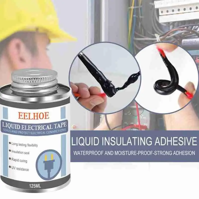

125ml Liquid Insulating Electrical Tape Insulating Electronic Sealant Fixed High Temperature Resistant Sealing Glue Waterproof