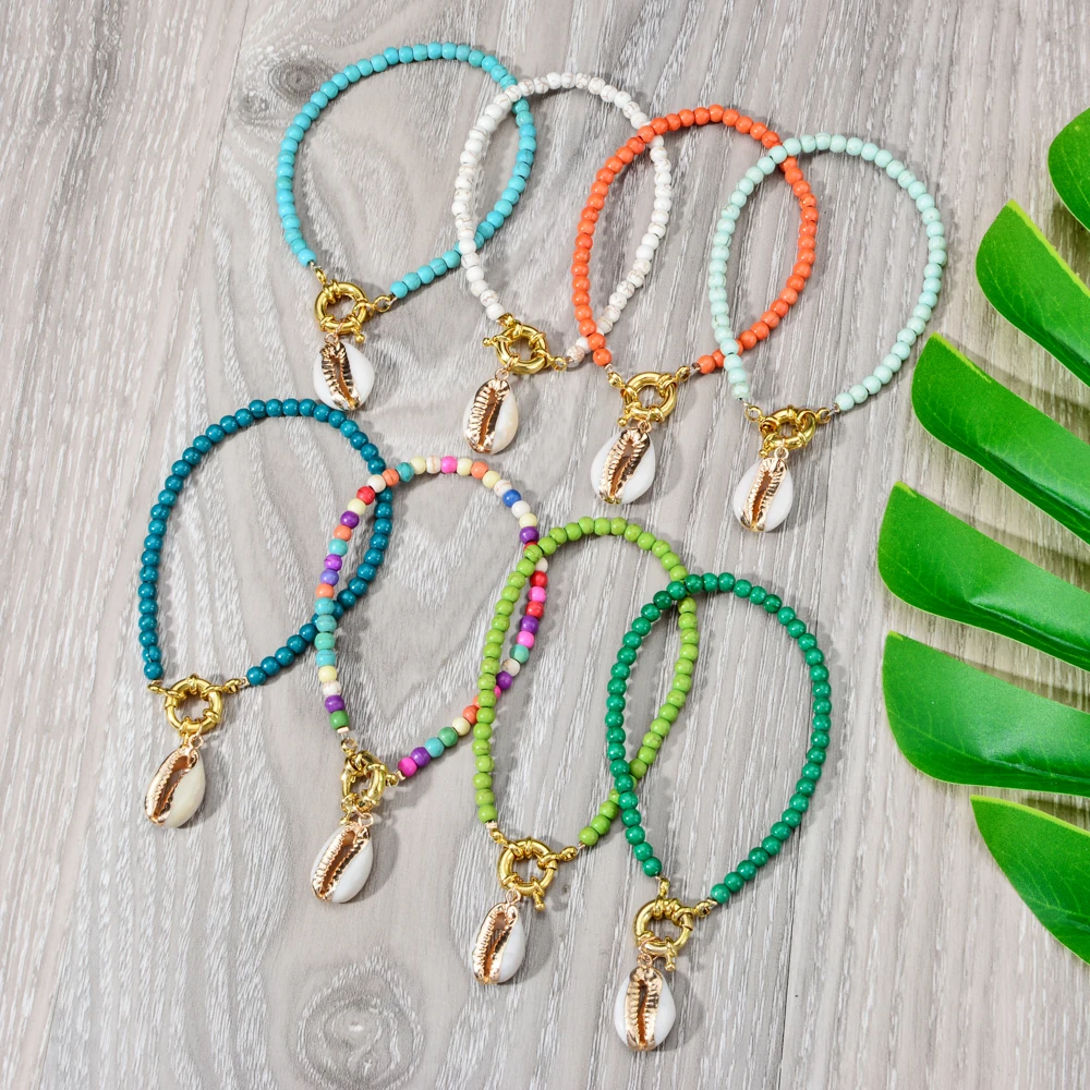 Богемные Подвески в виде ракушек браслет ручной работы красочные браслеты из