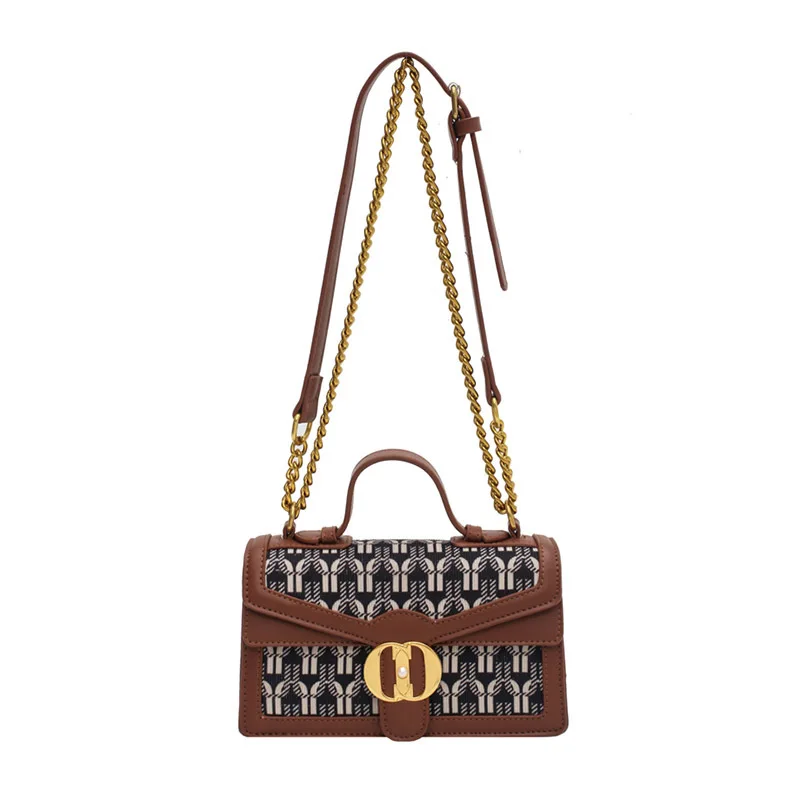 

Vintage Pattern Women's Designer Luxury Handbag Crossbody Bags for Women High Quality Chain PU Leather Shoulder Messenger Bag