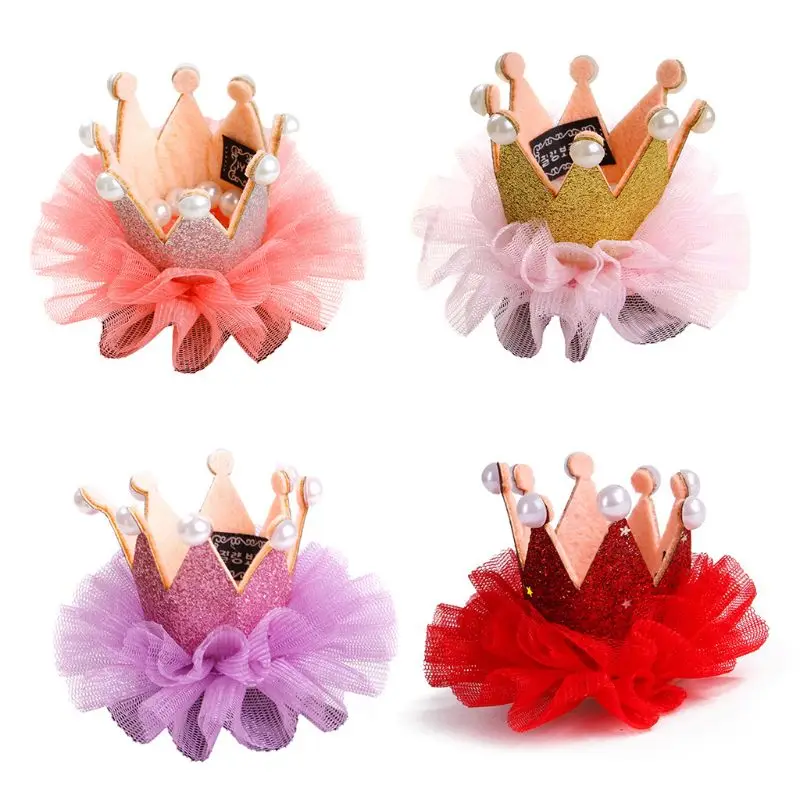 Милая Кружевная Принцесса Корона собака кошка заколка на волосы для домашних