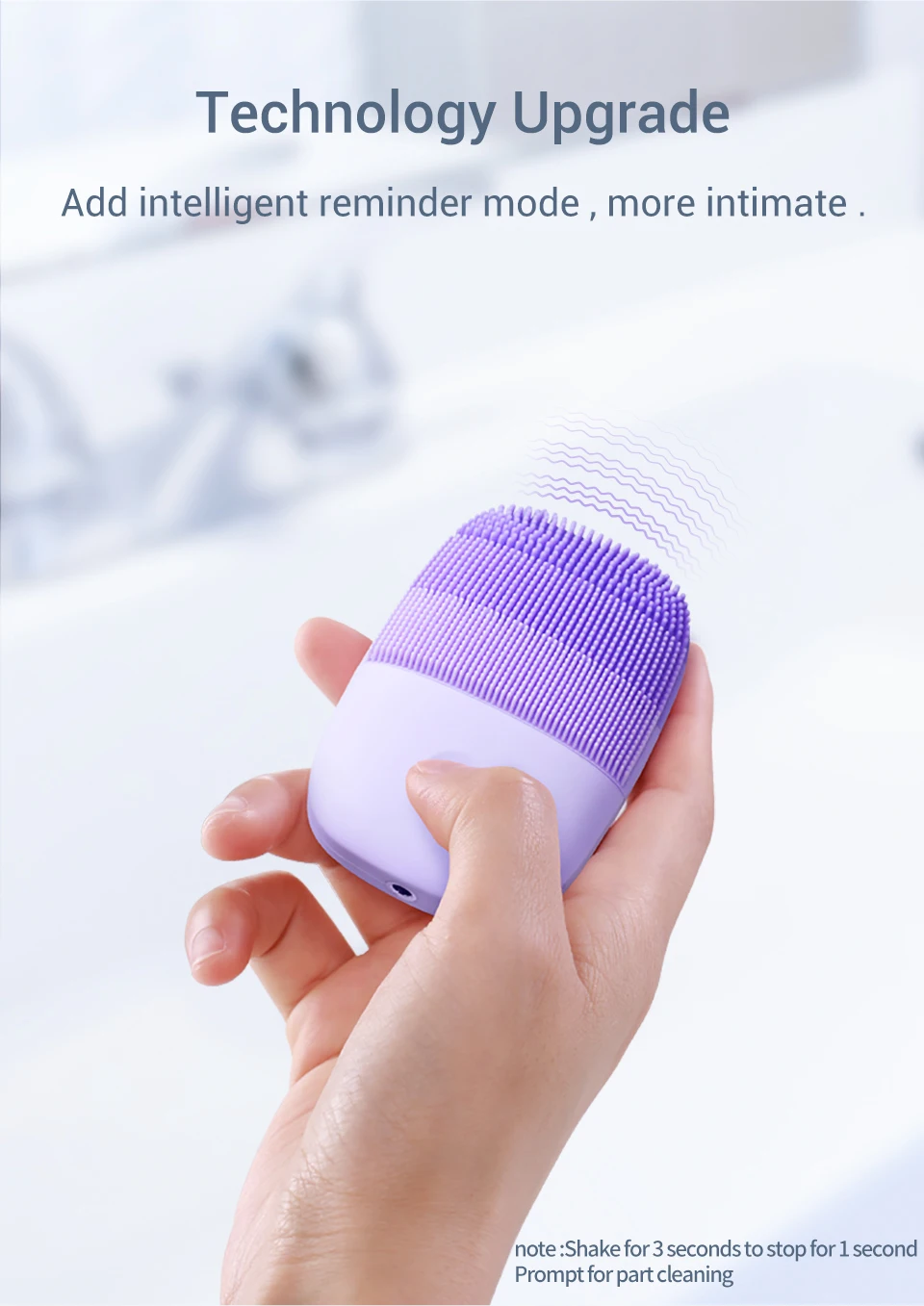 Inface Xiaomi Очищающая щетка для лица обновленная версия электрическая звуковая Глубокая чистка кистей IPX7 Водонепроницаемая 5 режимов для mijia
