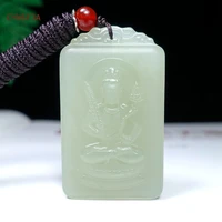 cynsfja new real certified natural hetian jade nephrite mens lucky amulets guanyin pendant green high quality best gifts