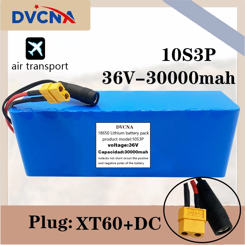 

Новый литиевый аккумулятор высокой мощности 10S3P 36 в 30 Ач XT60 500 Вт 42 в 18650 30000 мАч для электрического велосипеда скутера BMS