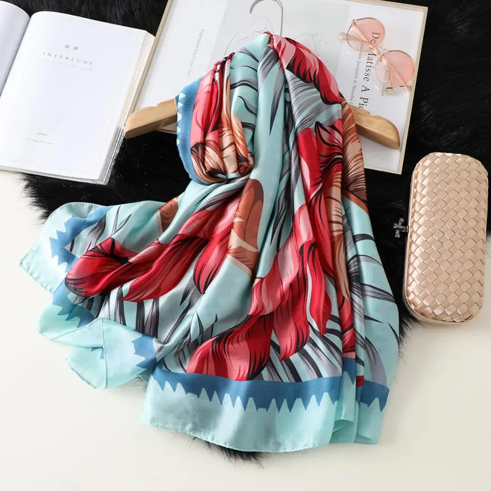 Модный шарф роскошный женский брендовый шелковый женские шарфы шаль высокое