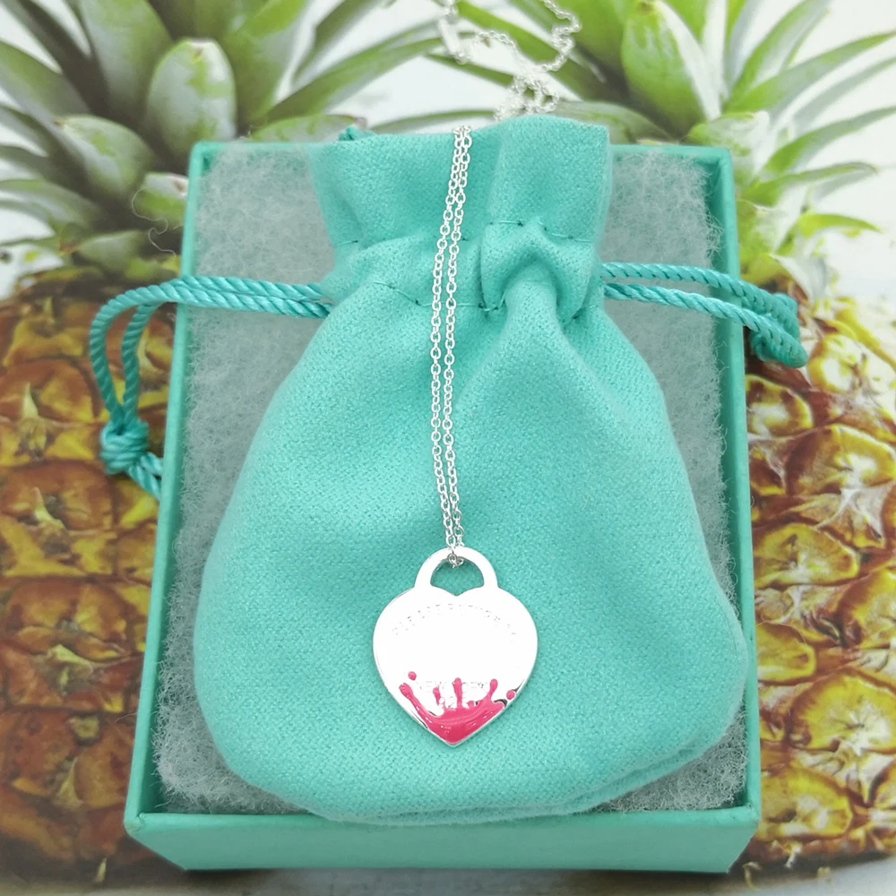 

S925 Sterling Silver Necklace Heart Water Flower Necklace Light Luxury Romantic Fashion Fine Jewelry Female Lovers Holiday Gift