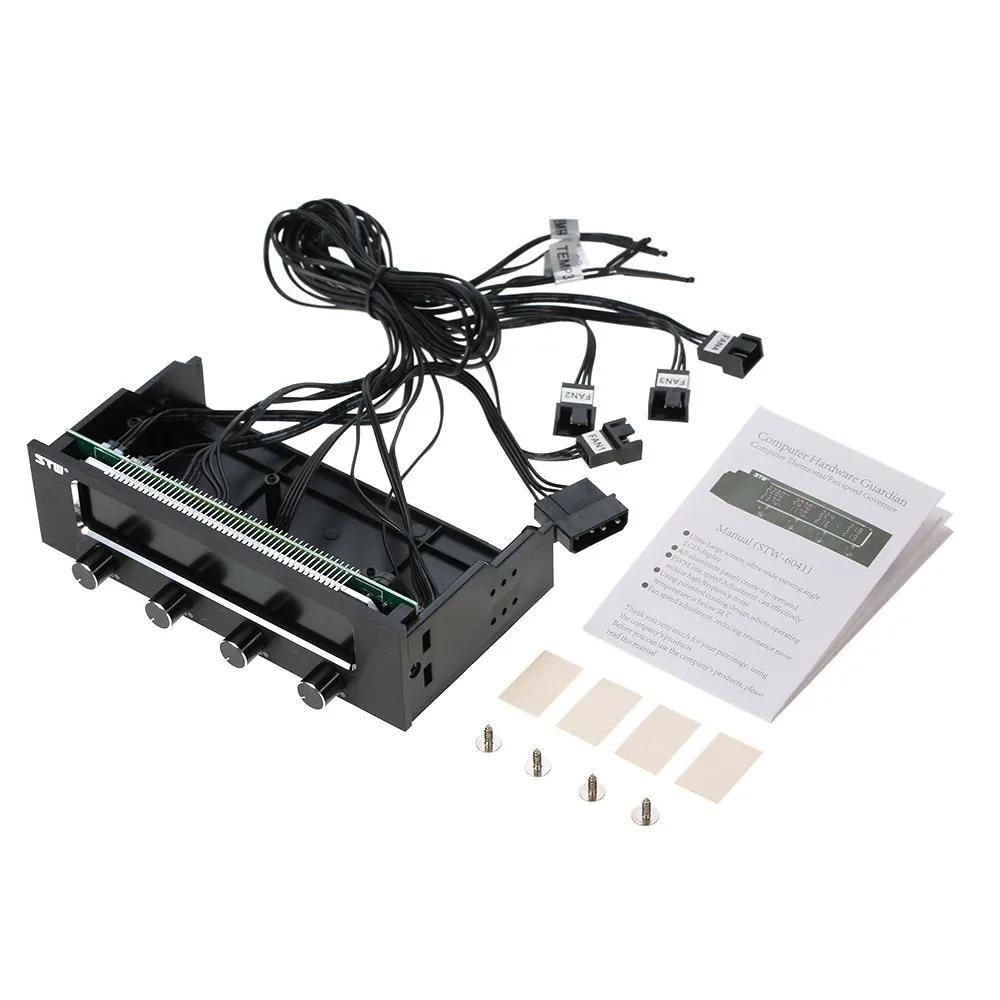 

STW-6041 Multi-Function PC CPU 4 Channel Fan Controller Speed Control Adjuster LCD Cooling Front Panel