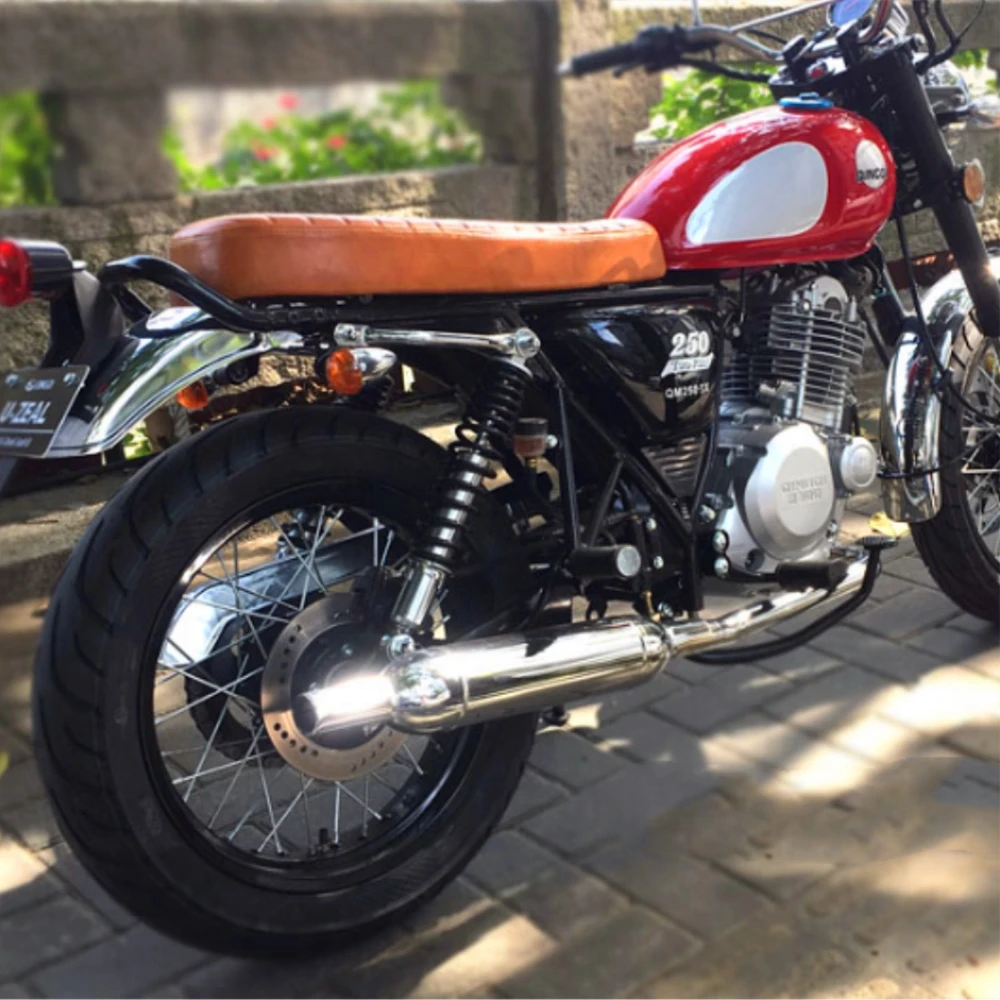 64 см винтажный мотоцикл на заказ Ретро желтый гусеница полоса плоская Двойная