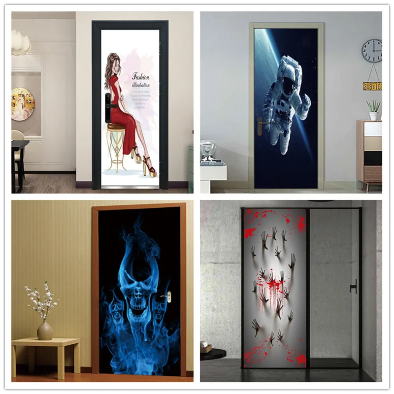 Европейский современный дизайн двери постер водонепроницаемый ПВХ обои
