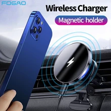FDGAO Magnetic Wireless Charger Car Phone Holder 15W Qi Fast Charging Mount for iPhone 13 12 Pro Max Mini Magnet Chargers Stand