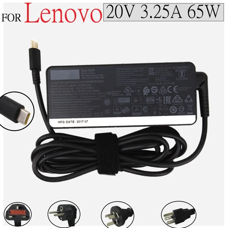 20V 3.25A 65 Вт с разъемом USB Type C адаптер питания зарядное устройство для Lenovo Thinkpad X1