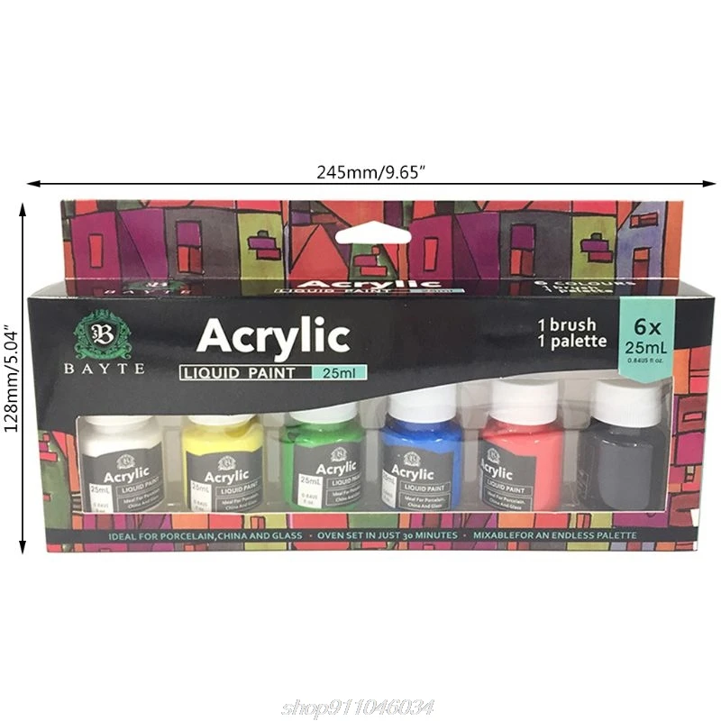 

6 x 25ml Heavy Body Colors Rich Pigments Acrylic Paint Set for Painting Canvas Crafts M10 21 Dropship