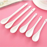 new white porcelain spoons coffee pure white spoons mini kitchen ceramic tea sugar dessert ice cream spoon bone ceramic flatware