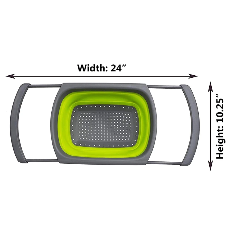 Складной на раковину дуршлаг/ситечко зеленый | Дом и сад