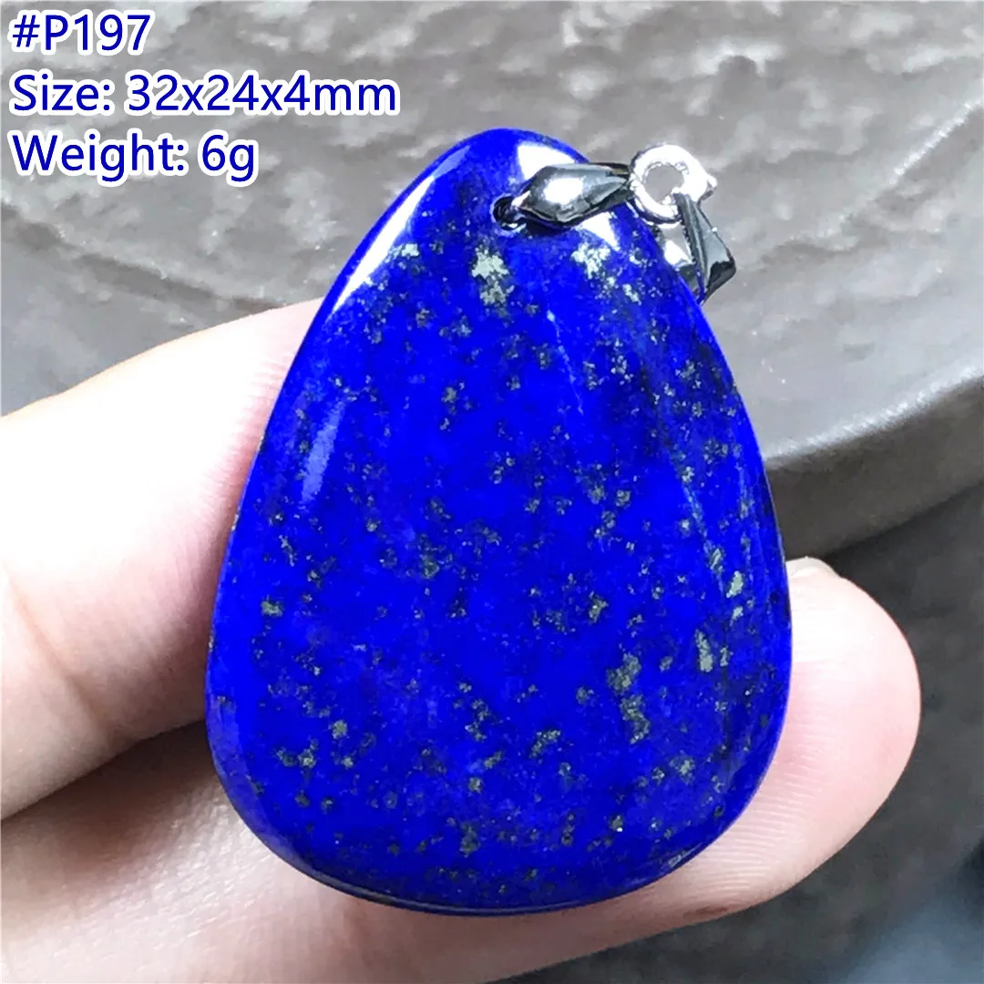 

Natural Blue Lapis Lazuli Pendant For Women Lady Men Healing Wealth Gift Reiki Stone 32x24mm Beads Crystal Silver Jewelry AAAAA